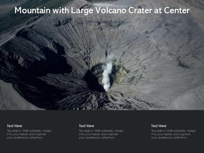 Mountain with large volcano crater at center