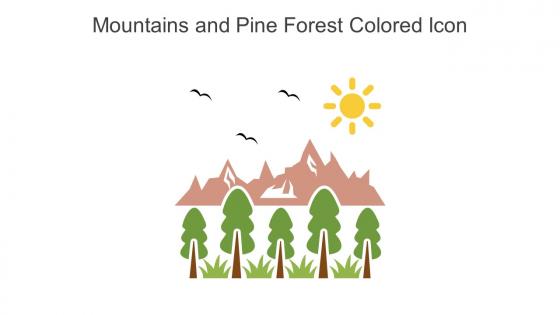Mountains And Pine Forest Colored Icon In Powerpoint Pptx Png And Editable Eps Format