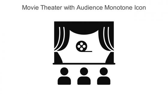 Movie Theater With Audience Monotone Icon In Powerpoint Pptx Png And Editable Eps Format