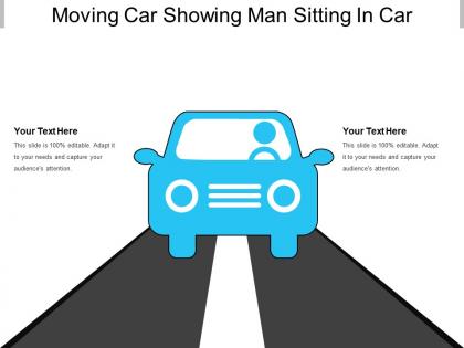 Moving car showing man sitting in car
