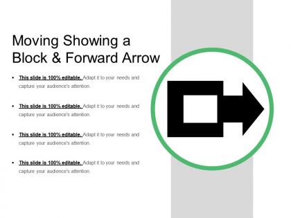Moving showing a block and forward arrow