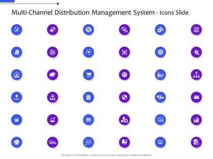 Multi channel distribution management system icons slide ppt mockup