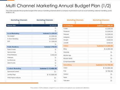 Multi channel marketing annual budget plan marketing ppt fusion marketing experience ppt rule