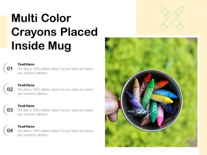 Multi color crayons placed inside mug