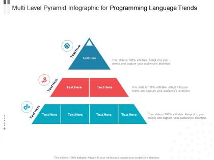 Multi level pyramid for programming language trends infographic template