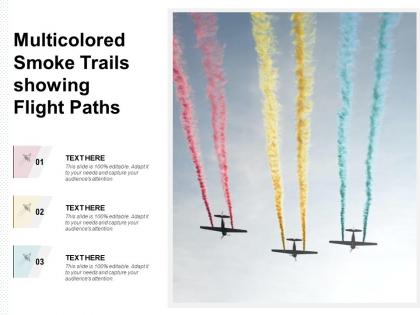 Multicolored smoke trails showing flight paths