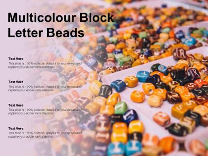 Multicolour block letter beads
