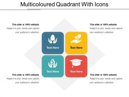 Multicoloured quadrant with icons