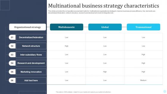 Multinational Business Strategy Characteristics