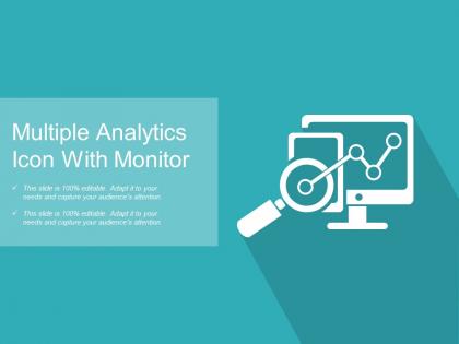 Multiple analytics icon with monitor