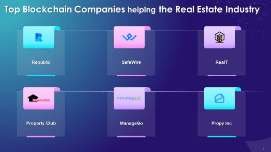 Multiple Blockchain Based Companies Boosting The Real Estate Industry Training Ppt