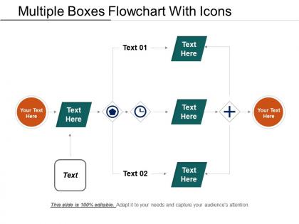 Multiple boxes flowchart with icons