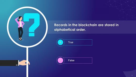 Multiple Choice Question On Blockchain Records Training Ppt