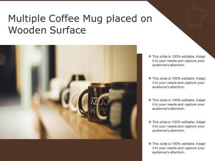 Multiple coffee mug placed on wooden surface