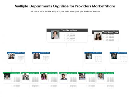 Multiple departments org slide for providers market share infographic template