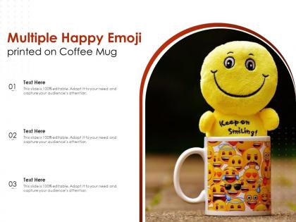Multiple happy emoji printed on coffee mug