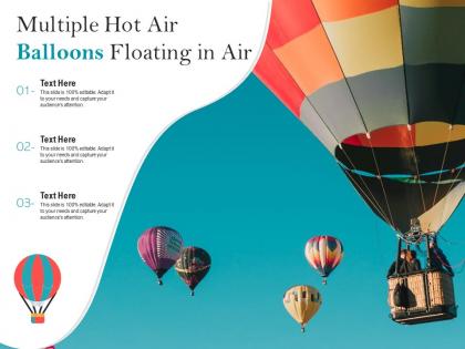 Multiple hot air balloons floating in air