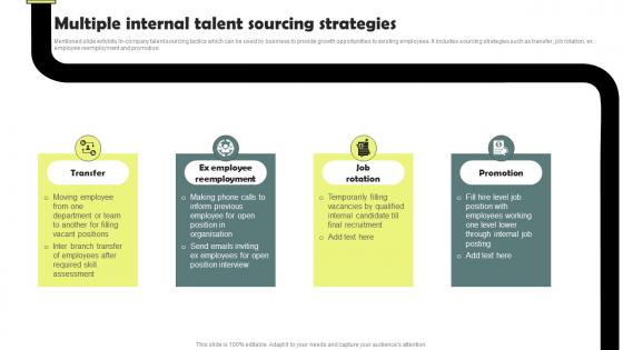 Multiple Internal Talent Sourcing Strategies Workforce Acquisition Plan For Developing Talent