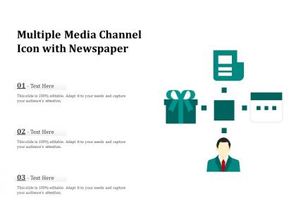 Multiple media channel icon with newspaper