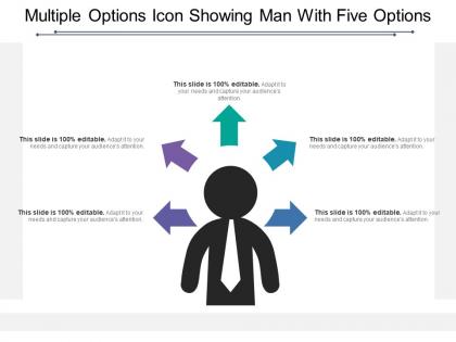 Multiple options icon showing man with five options