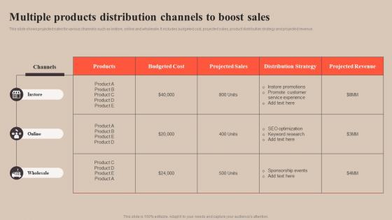 Multiple Products Distribution Channels Strategy To Improve Enterprise Sales Performance MKT SS V