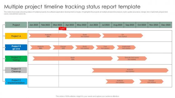 Multiple Project Timeline Tracking Status Report Template