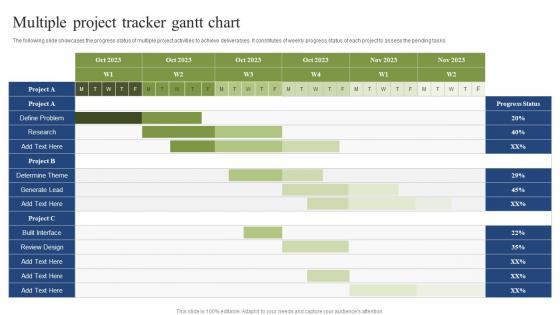Multiple Project Tracker Gantt Chart