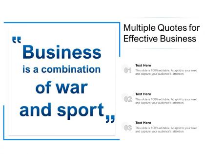 Multiple quotes for effective business