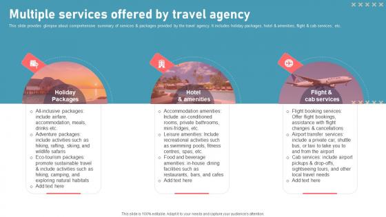 Multiple Services Offered By Travel Agency New Travel Agency Marketing Plan