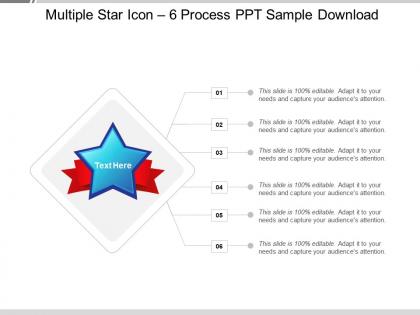 Multiple star icon 6 process ppt sample download