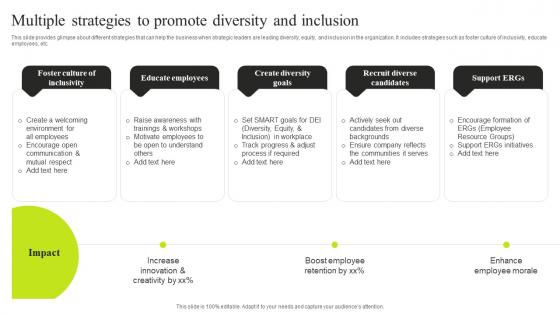 Multiple Strategies To Promote Diversity And Inclusion Minimizing Resistance Strategy SS V
