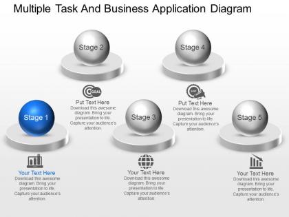 Multiple task and business application diagram powerpoint template slide