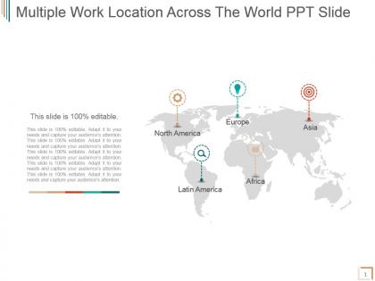 Multiple work location across the world ppt slide