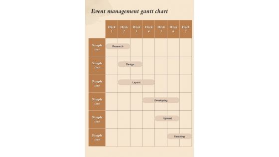 Museum Exhibit Proposal Event Management Gantt Chart One Pager Sample Example Document