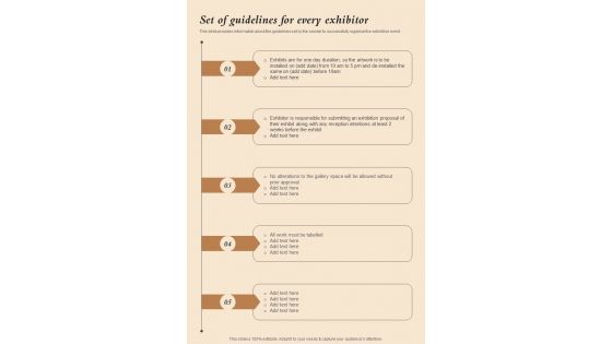 Museum Exhibit Proposal Set Of Guidelines For Every Exhibitor One Pager Sample Example Document