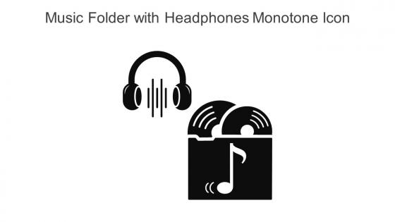 Music Folder With Headphones Monotone Icon In Powerpoint Pptx Png And Editable Eps Format