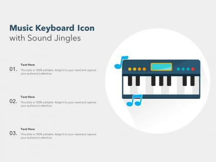 Music keyboard icon with sound jingles