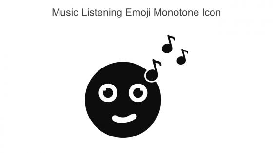 Music Listening Emoji Monotone Icon In Powerpoint Pptx Png And Editable Eps Format