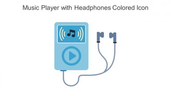 Music Player With Headphones Colored Icon In Powerpoint Pptx Png And Editable Eps Format