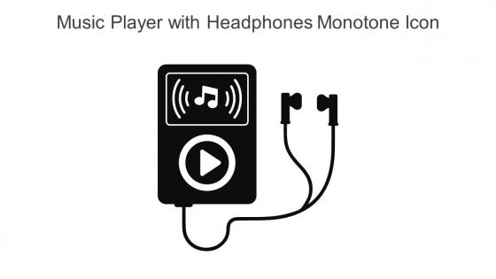 Music Player With Headphones Monotone Icon In Powerpoint Pptx Png And Editable Eps Format