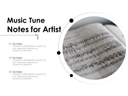Music tune notes for artist