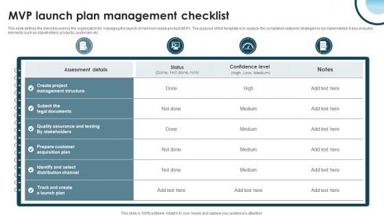MVP Launch Plan Management Checklist
