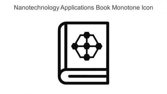 Nanotechnology Applications Book Monotone Icon In Powerpoint Pptx Png And Editable Eps Format