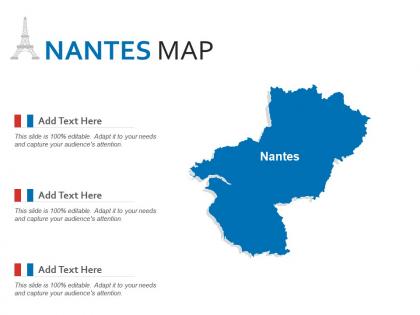 Nantes map powerpoint presentation ppt template