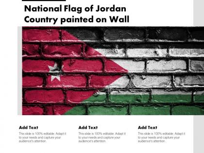 National flag of jordan country painted on wall