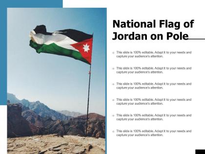 National flag of jordan on pole