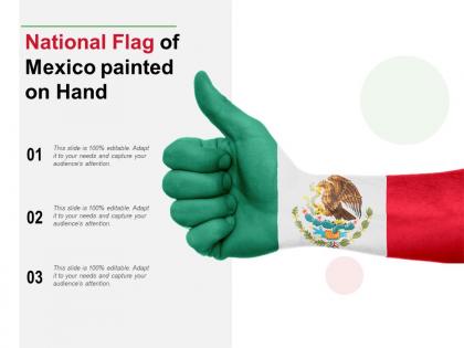 National flag of mexico painted on hand