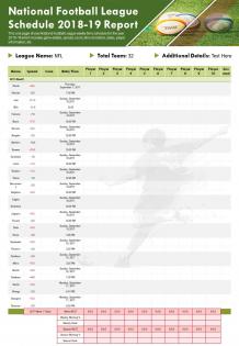 National football league schedule 2018 19 report presentation report ppt pdf document