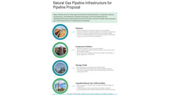 Natural Gas Pipeline Infrastructure For Pipeline Proposal One Pager Sample Example Document