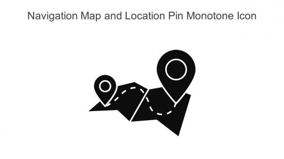 Navigation Map And Location Pin Monotone Icon In Powerpoint Pptx Png And Editable Eps Format